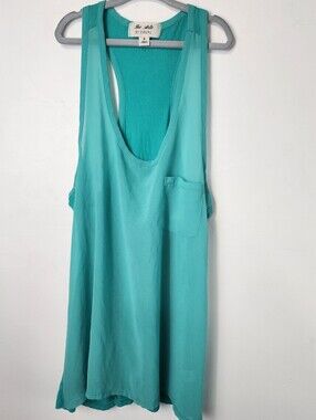 The Arte By Zenana Womens Teal Racerback Tank Top Shirt Size Small Lightweight